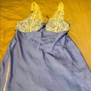 Elegant Lace Trim Blue Nightgown 100% silk brand new size large. Brand new.